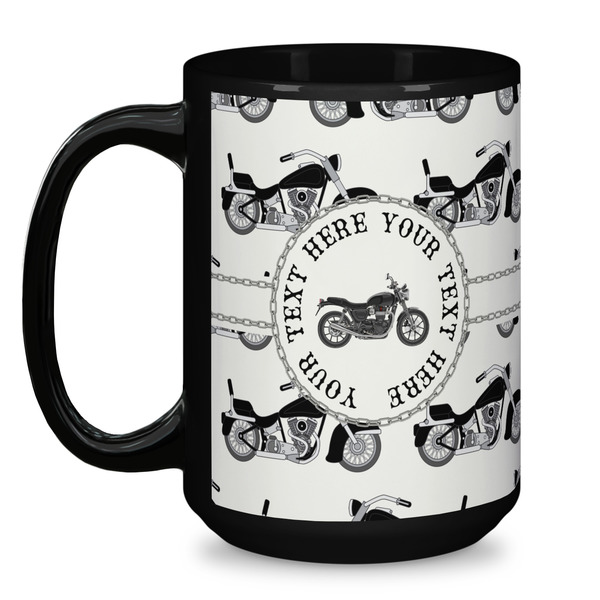 Motorcycle Coffee Mug - 15 oz - Black