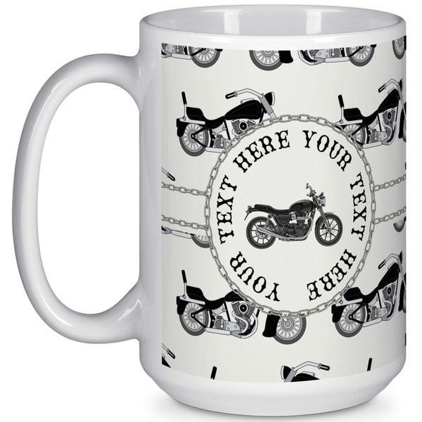 Custom Motorcycle 15 Oz Coffee Mug - White (Personalized)