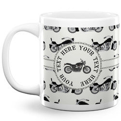 Motorcycle 20 Oz Coffee Mug - White (Personalized)