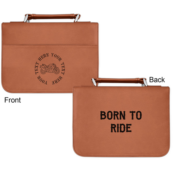 Motorcycle Cognac Leatherette Bible Covers - Small Double Sided Apvl