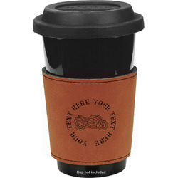 Motorcycle Leatherette Cup Sleeve - Single Sided (Personalized)