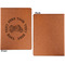 Motorcycle Cognac Leatherette Portfolios with Notepad - Large - Single Sided - Apvl