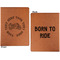 Motorcycle Cognac Leatherette Portfolios with Notepad - Small - Double Sided- Apvl