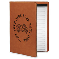 Motorcycle Leatherette Portfolio with Notepad - Small - Double Sided (Personalized)