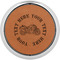 Motorcycle Cognac Leatherette Round Coasters w/ Silver Edge - Single