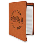 Motorcycle Leatherette Zipper Portfolio with Notepad - Double Sided (Personalized)