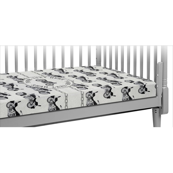 Custom Motorcycle Crib Fitted Sheet (Personalized)