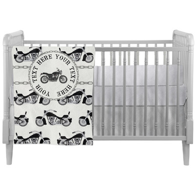 Motorcycle Crib Comforter / Quilt (Personalized)
