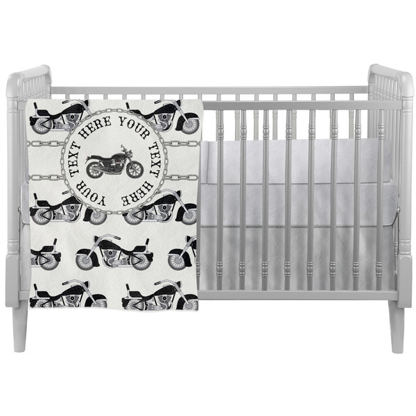 Custom Motorcycle Crib Comforter / Quilt (Personalized)