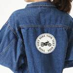 Motorcycle Twill Iron On Patch - Custom Shape - X-Large (Personalized)