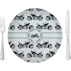 Motorcycle 10" Glass Lunch / Dinner Plates - Single or Set (Personalized)