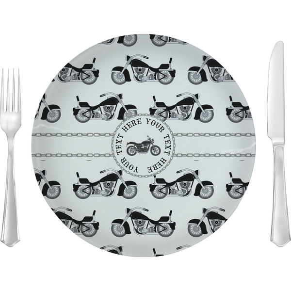 Custom Motorcycle 10" Glass Lunch / Dinner Plates - Single or Set (Personalized)