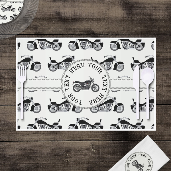 Motorcycle Disposable Paper Placemat - In Context