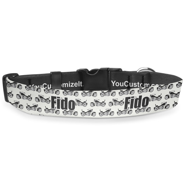 Custom Motorcycle Deluxe Dog Collar - Toy (6" to 8.5") (Personalized)