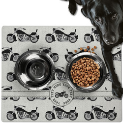 Motorcycle Dog Food Mat - Large w/ Name or Text