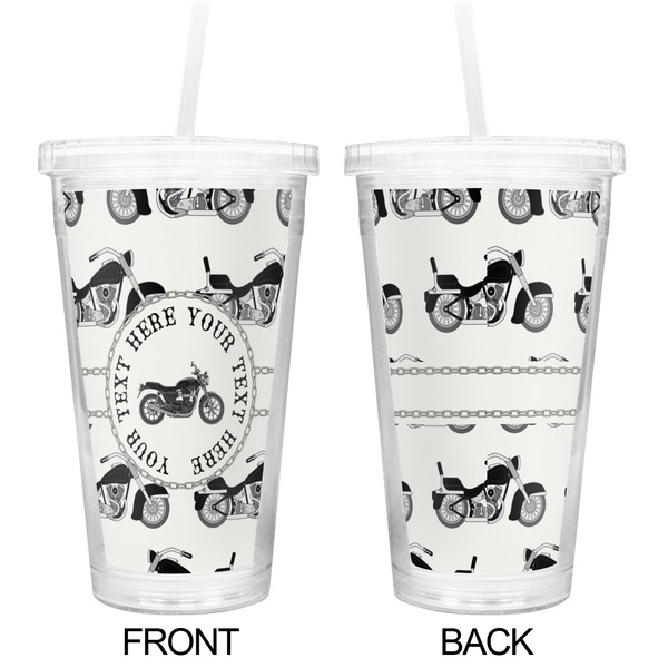 Motorcycle Double Wall Tumbler with Straw - Approval