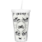 Motorcycle Double Wall Tumbler with Straw (Personalized)