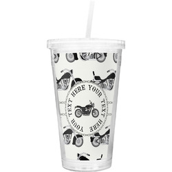 Motorcycle Double Wall Tumbler with Straw (Personalized)