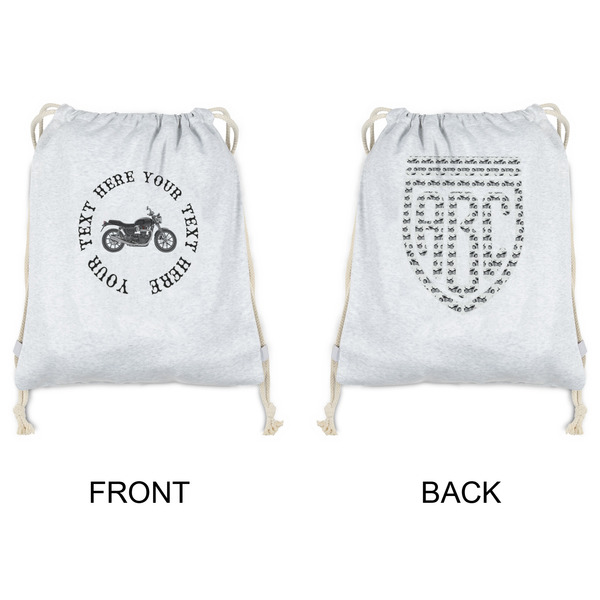 Motorcycle Drawstring Backpacks - Sweatshirt Fleece - Double Sided - APPROVAL