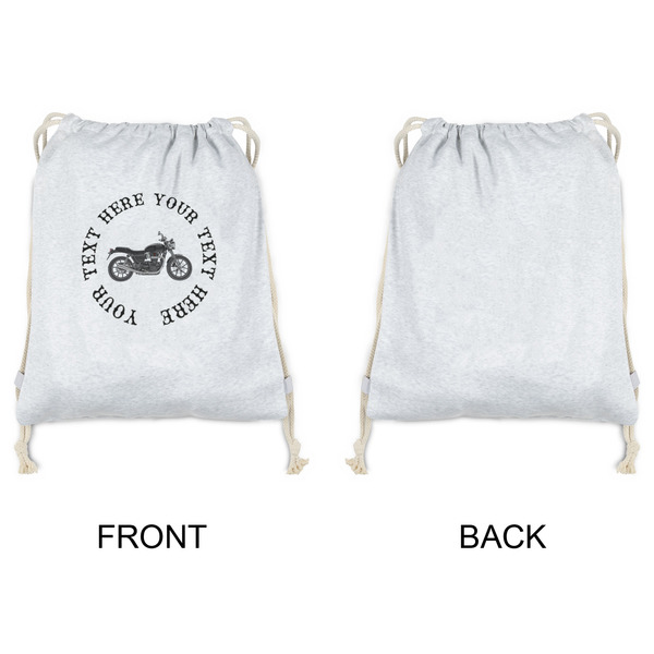 Motorcycle Drawstring Backpacks - Sweatshirt Fleece - Single Sided - APPROVAL