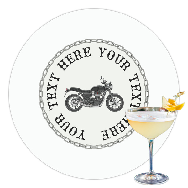 Custom Motorcycle Printed Drink Topper - 3.5" (Personalized)