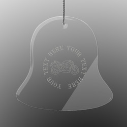 Motorcycle Engraved Glass Ornament - Bell (Personalized)