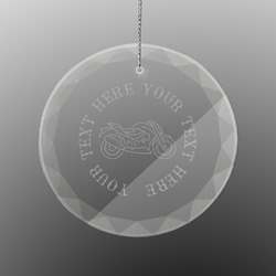 Motorcycle Engraved Glass Ornament - Round (Personalized)
