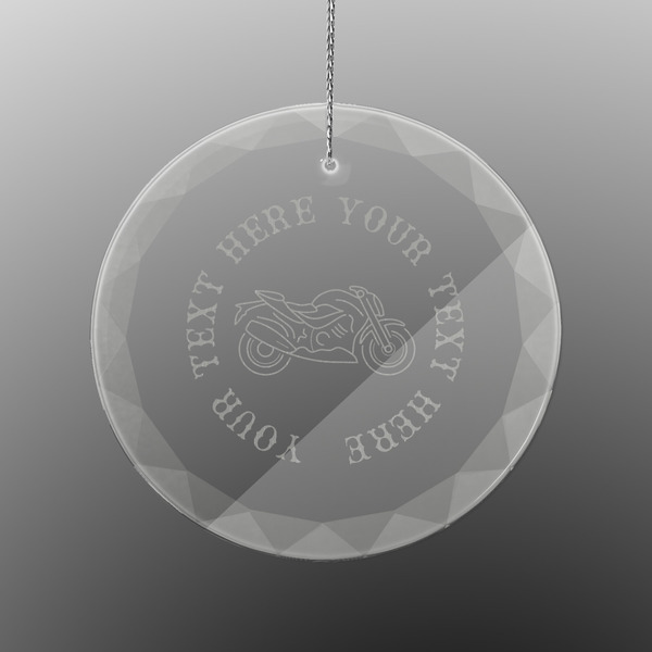 Motorcycle Engraved Glass Ornament - Round (Front)