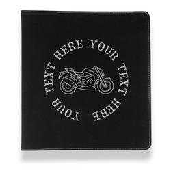 Motorcycle Leather Binder - 1" - Black (Personalized)