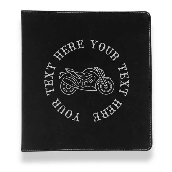 Motorcycle Leather Binder - 1" - Black - Front View
