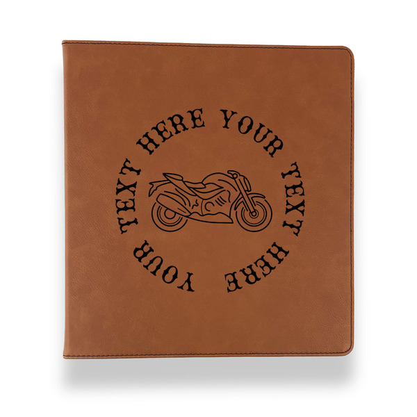 Motorcycle Leather Binder - 1" - Rawhide - Front View