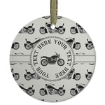 Motorcycle Flat Glass Ornament - Round w/ Name or Text