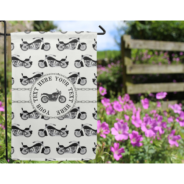 Motorcycle Garden Flag - Outside In Flowers