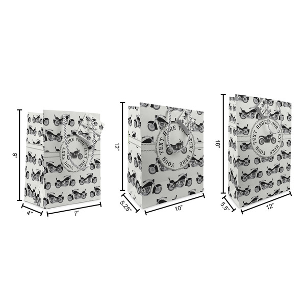 Motorcycle Gift Bags - All Sizes - Dimensions