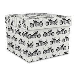 Motorcycle Gift Box with Lid - Canvas Wrapped - Large (Personalized)