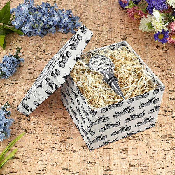 Motorcycle Gift Boxes with Lid - Canvas Wrapped - Medium - In Context