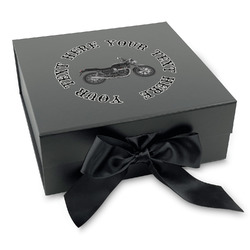 Motorcycle Gift Box with Magnetic Lid - Black (Personalized)
