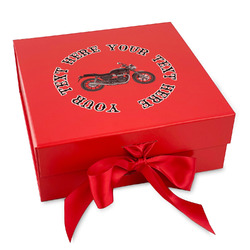Motorcycle Gift Box with Magnetic Lid - Red (Personalized)