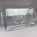 Motorcycle Glass Baking Dish with Truefit Lid - 13in x 9in (Personalized)