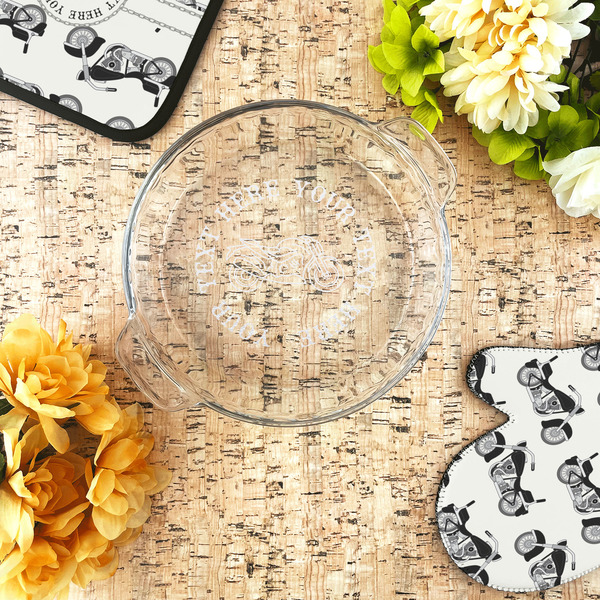 Motorcycle Glass Pie Dish - LIFESTYLE