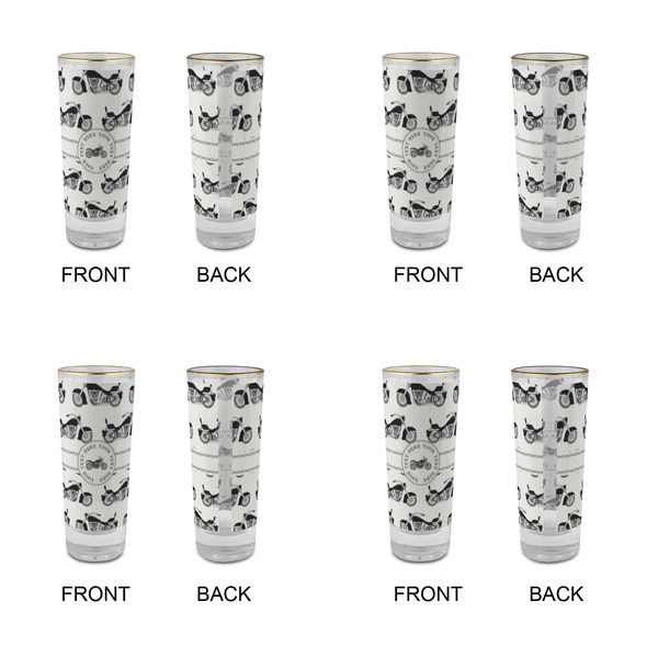 Motorcycle Glass Shot Glass - 2 oz - Set of 4 - APPROVAL