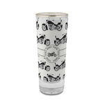 Motorcycle 2 oz Shot Glass - Glass with Gold Rim (Personalized)