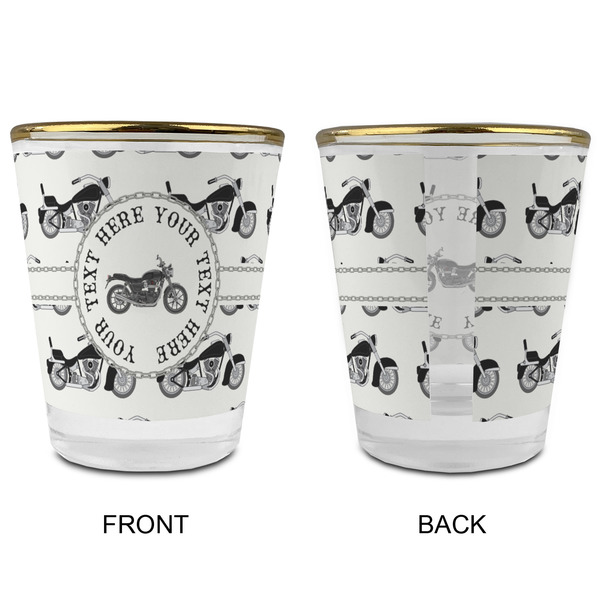 Motorcycle Glass Shot Glass - with gold rim - APPROVAL