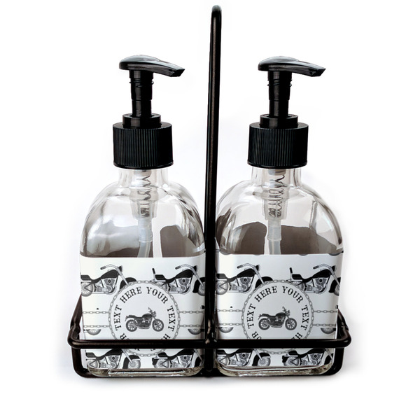 Custom Motorcycle Glass Soap & Lotion Bottle Set (Personalized)