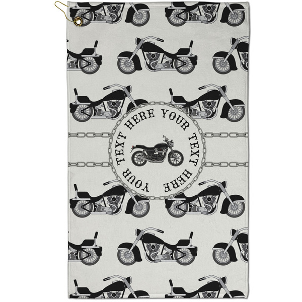 Custom Motorcycle Golf Towel - Poly-Cotton Blend - Small w/ Name or Text