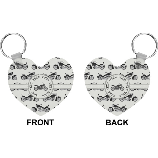 Motorcycle Heart Keychain (Front + Back)