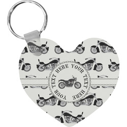 Motorcycle Heart Plastic Keychain w/ Name or Text