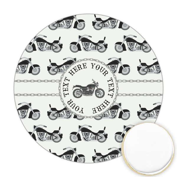 Custom Motorcycle Printed Cookie Topper - Round (Personalized)