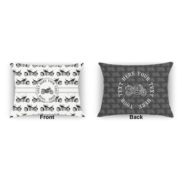 Motorcycle Indoor Rectangular Burlap Pillow (Front and Back)