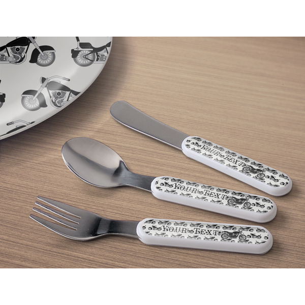 Motorcycle Kids Flatware w/ Plate
